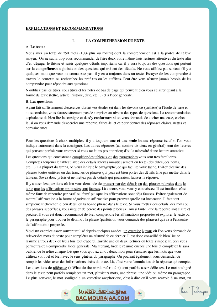 Corrigé principale anglais Bac 2012 – Section technique